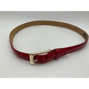 WCM New York Women's Italian Red Alligator Calfskin Belt Size Large USA